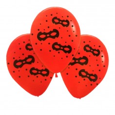 Globos Cumpleaños Ladybug Antifaz x 12  Cotillón Ladybug
