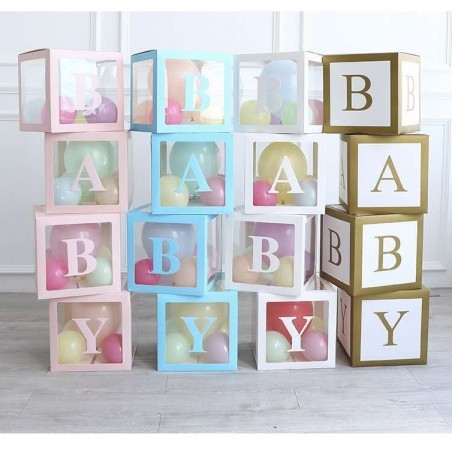 Caja de Decoración Baby Celeste Cotillón Activarte Baby Shower y más