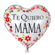 Globo Corazón "Te Quiero Mamá"  Cotillón Día de la Madre y Enamorados
