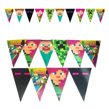 Banderín / Guirnalda Decorativa para Cumpleaños Minecraft – Tu