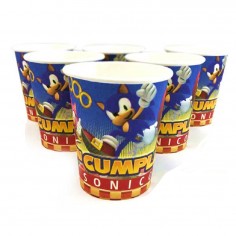 Vasos Cumpleaños Sonic x 6 Cotillón Activarte Cotillón Sonic