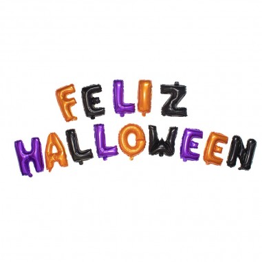 Globo Metálico Letras Feliz Halloween  Decoración Halloween