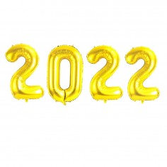 Globo Foil 2022 Año Nuevo Dorado Chico  Cotillón Año Nuevo