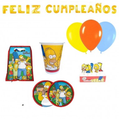 Pack Cumpleaños Los Simpsons x 30  Cotillón Simpsons