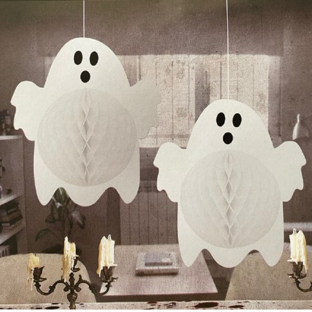 Deco Colgante Fantasmas x 2  Decoración Halloween