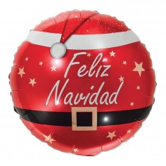 Globo Metálico Redondo Feliz Navidad  Decoración y Cotillón Navidad