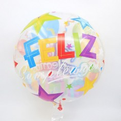 Globo Burbuja Feliz Cumpleaños Colores Cotillón Activarte Globos Diseños