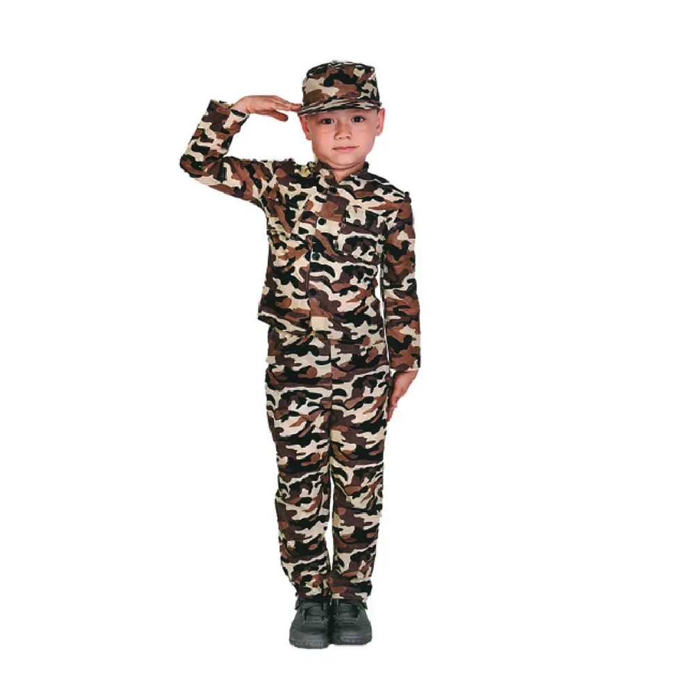 Disfraz Soldado Militar Niño Disfraces Niñas y Niños - Cotillón Act  Tallas 4.6