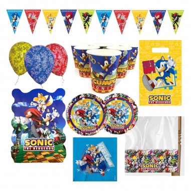 Pack Cumpleaños Sonic x 6 Cotillón Activarte Cotillón Sonic