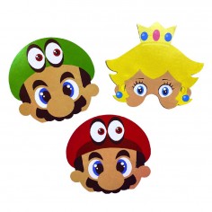 Máscaras Súper Mario x 6 Cotillón Activarte Cotillón Mario Bros