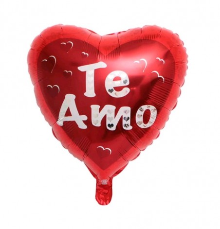 Globo Metálico Corazón "Te Amo"  Cotillón Día de los Enamorados