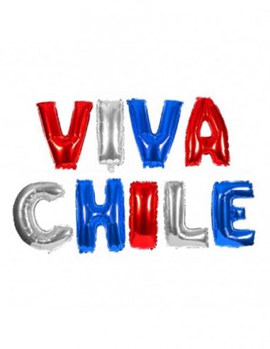 Globo Letras Viva Chile Cotillón Activarte Decoración Chile