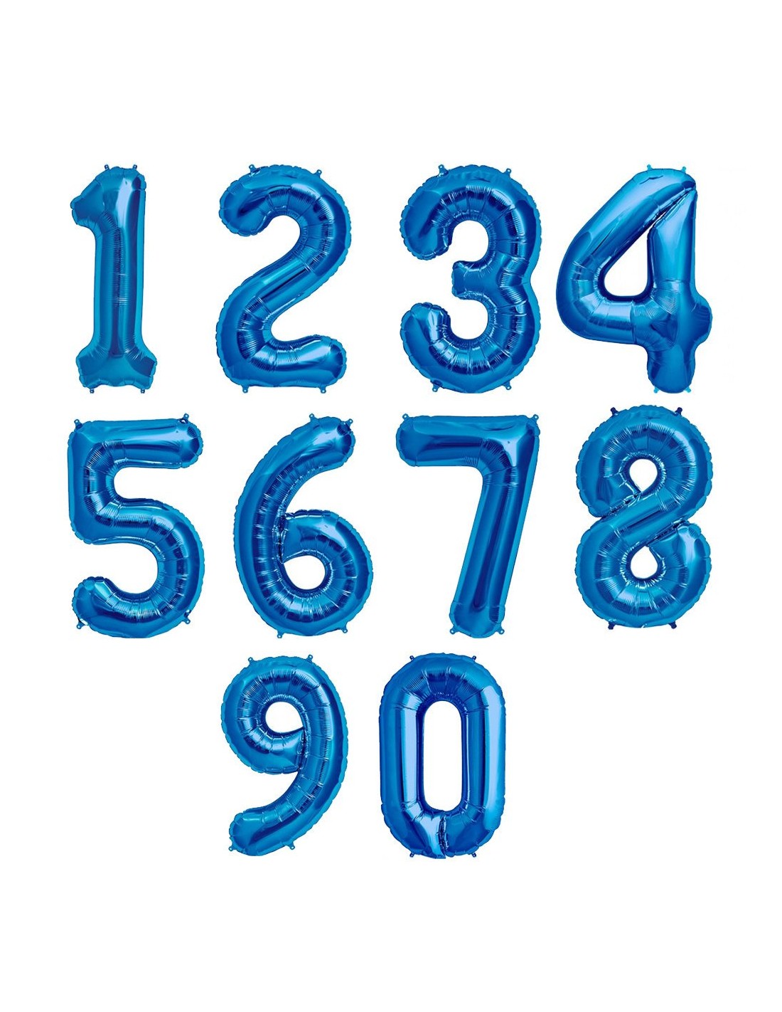 Globo Metálico Números Azul Globos Metálicos - Cotillón Activarte Número  Número 0