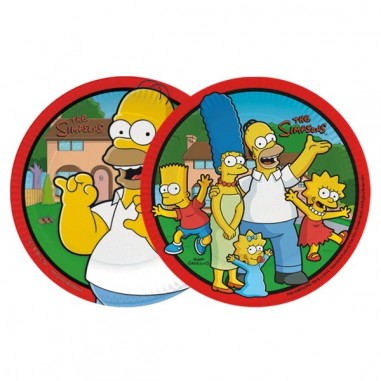Plato Cumpleaños Simpsons x 6  Cotillón Simpsons