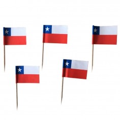 Set Pinchos Bandera Chile x 25  Decoración Chile