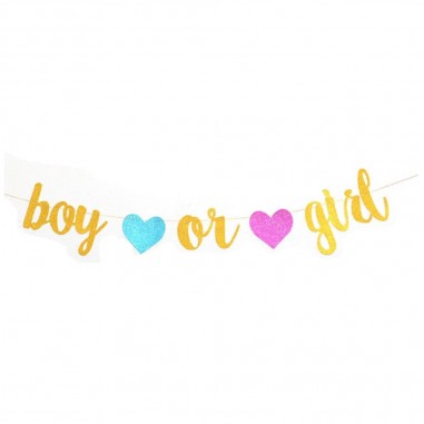 Guirnalda Boy Girl Cursivo Revelación De Género Cotillón Activarte Baby Shower y más