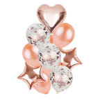 Set Globos Corazón Rose Gold y Estrellas | Decoración Cumpleaños