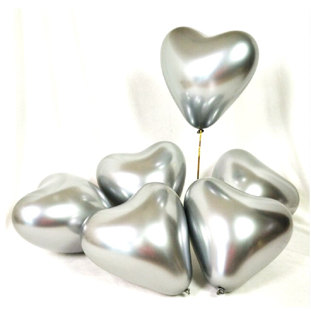 Globos Cromo Corazón x 6