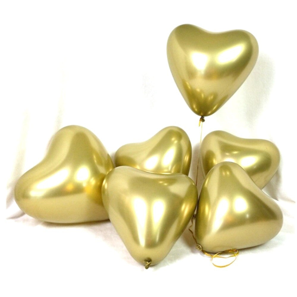 Globos Cromo Corazón x 6