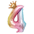 Globo Número Arcoíris Corona