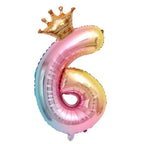 Globo Número Arcoíris Corona