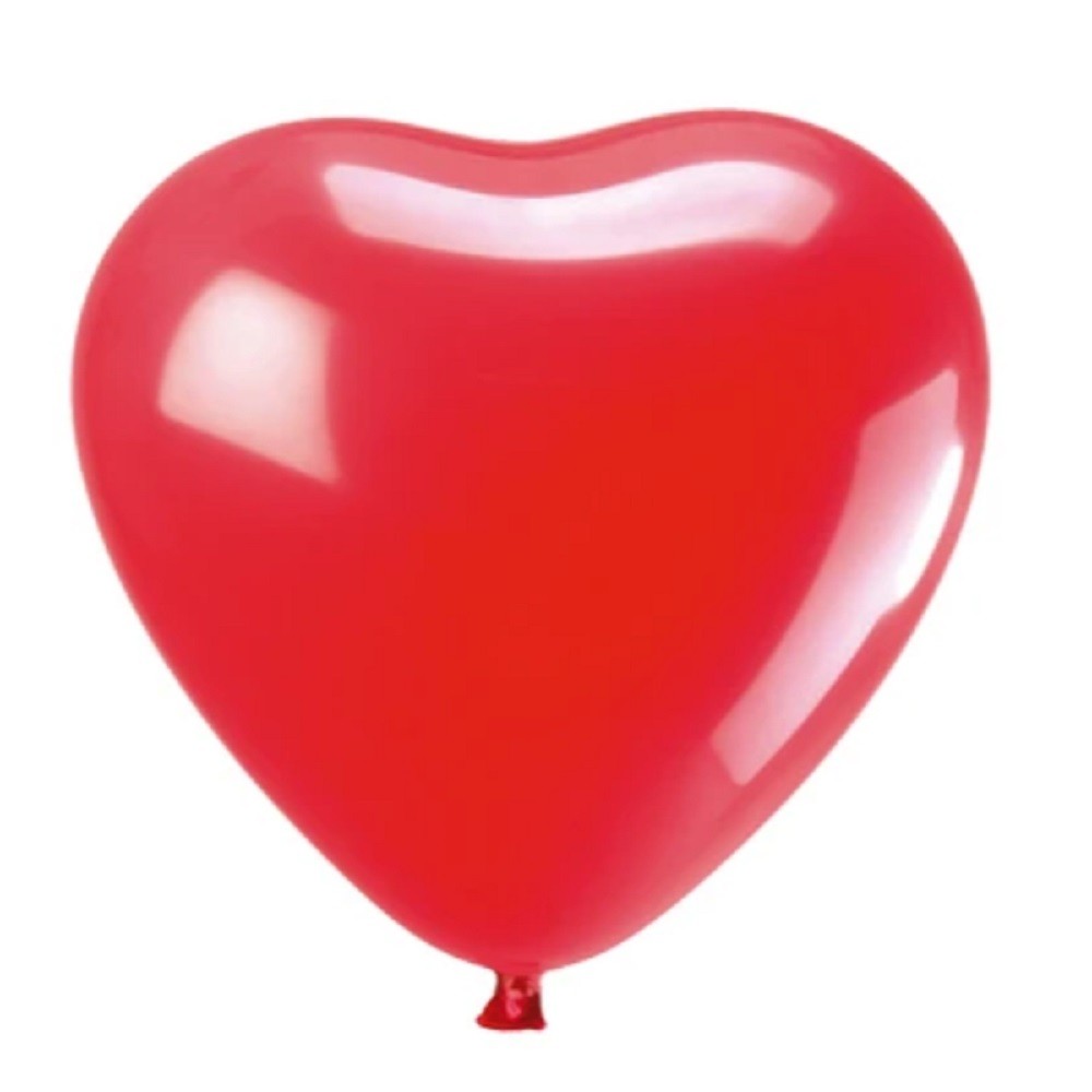 Globo Látex Corazón Rojo x 12