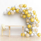 Arco Orgánico de Globos Blanco y Dorado 100 Unidades
