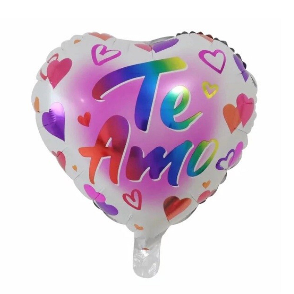 Globo Metálico Corazón Te Amo Arcoíris