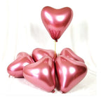 Globos Cromo Corazón x 6