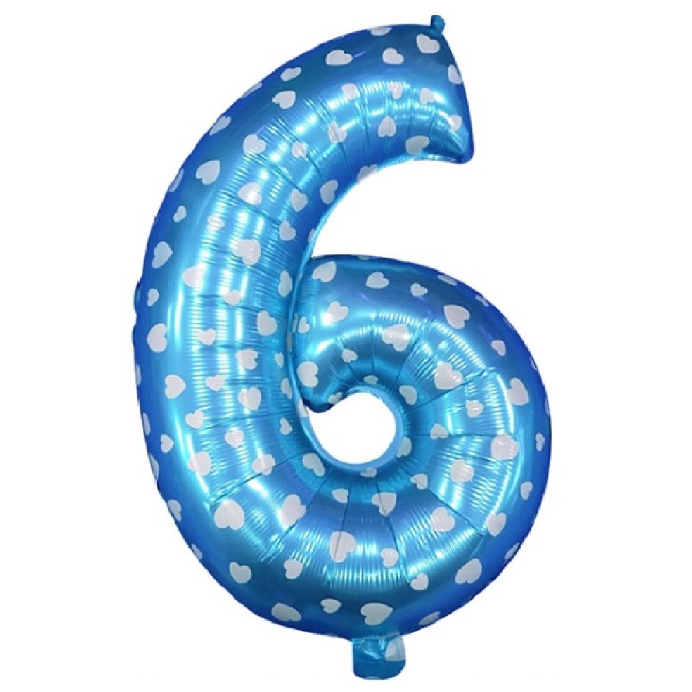 Globo Numero Celeste Corazón