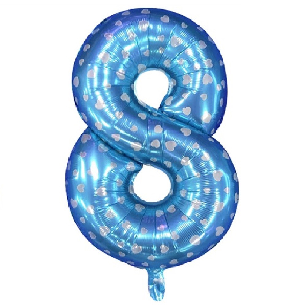 Globo Numero Celeste Corazón