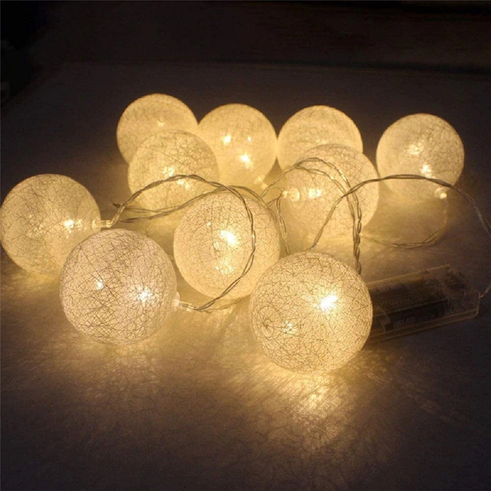 Guirnalda Esferas Luces 1,8 m Blanca
