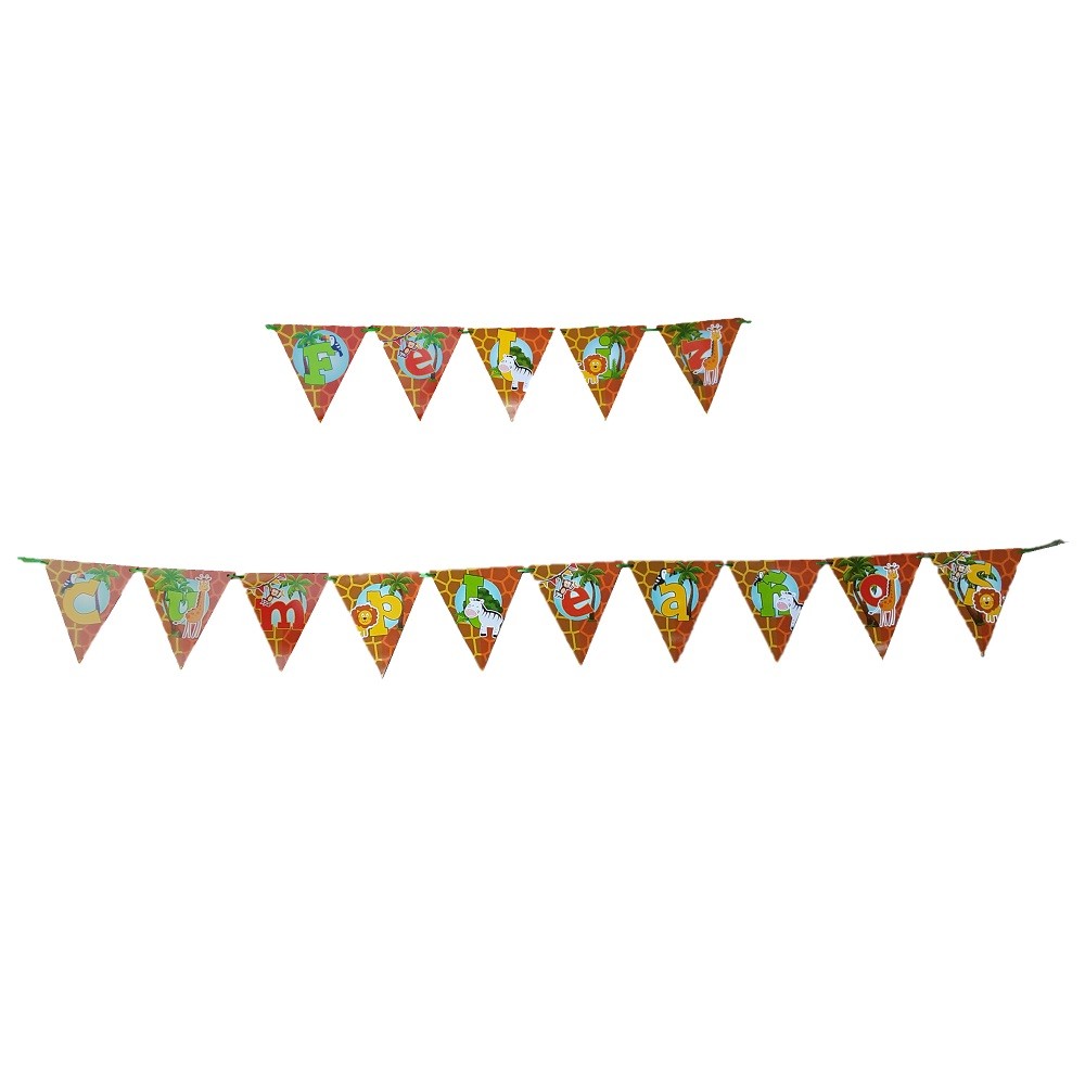 Guirnalda Banderín Feliz Cumpleaños Animalitos