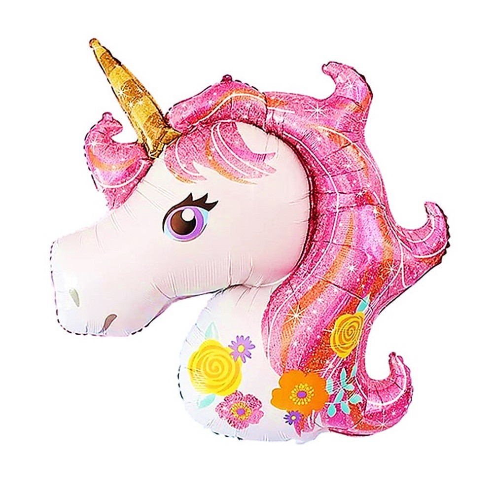 Globo Foil Unicornio Flores