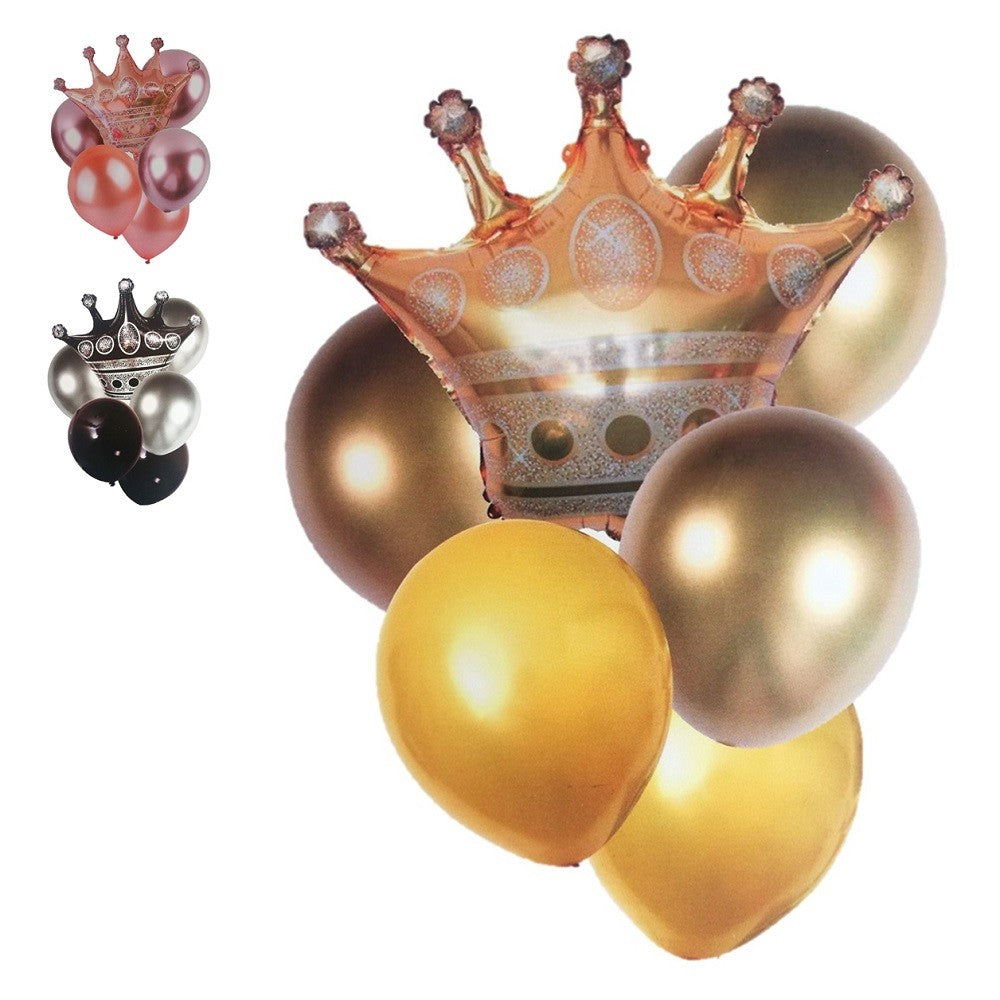 Set 6 Globos Metálico Corona