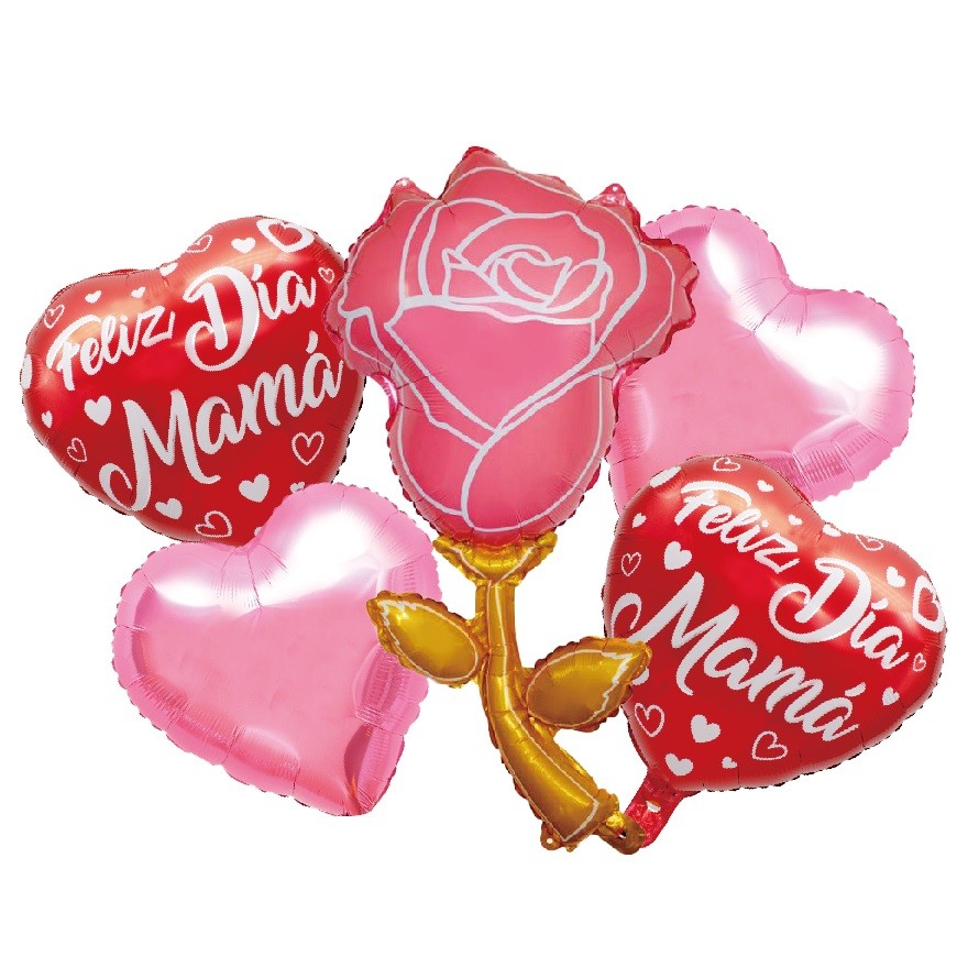 Set Globos Feliz Día Mamá Flor