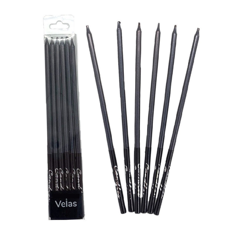 Vela Cromo Metalizada x 6