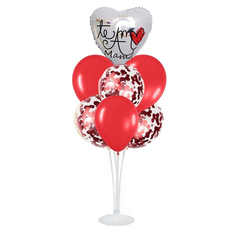 Set 7 Globos con Base Corazón Mamá