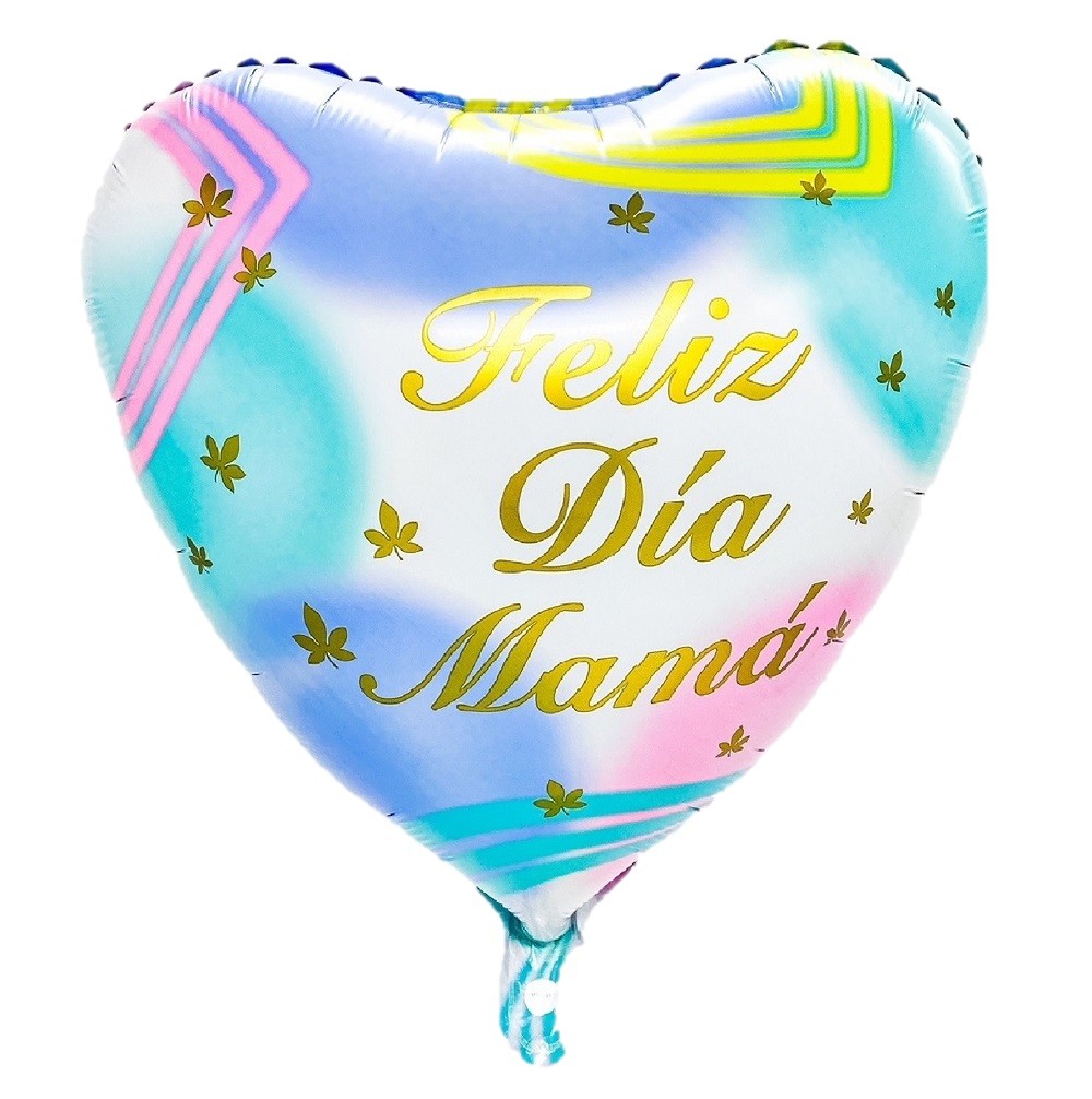 Globo Corazón "Feliz Día Mamá" Pastel