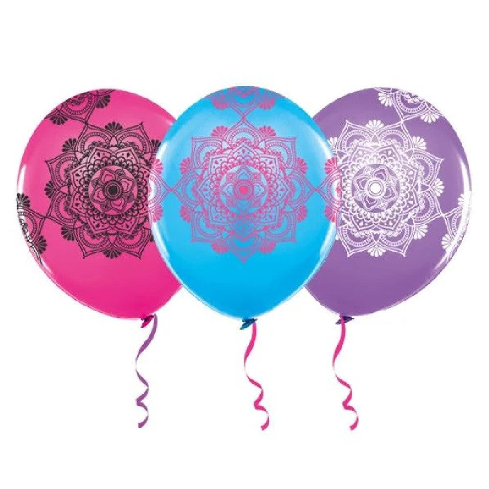 Globo Cumpleaños Mandalas Colores x 12