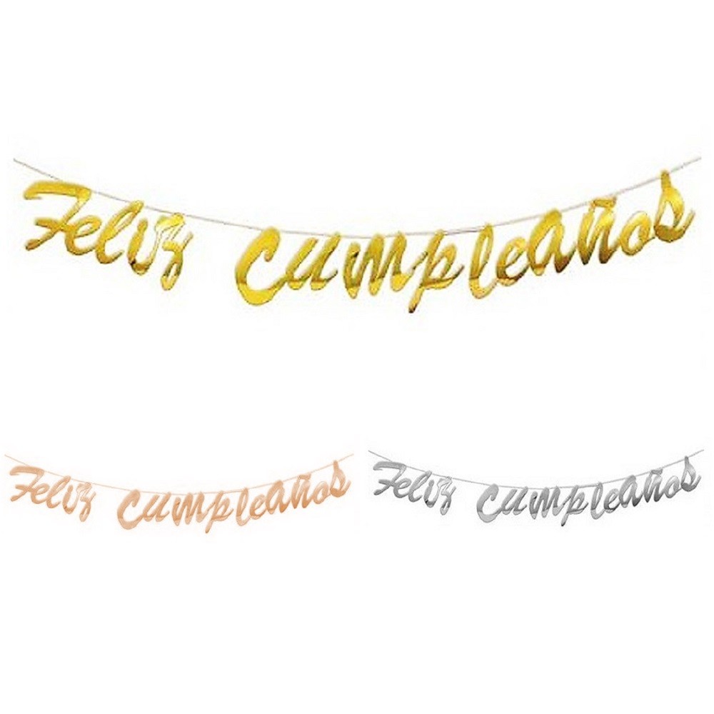Guirnalda Feliz Cumpleaños Cursivo