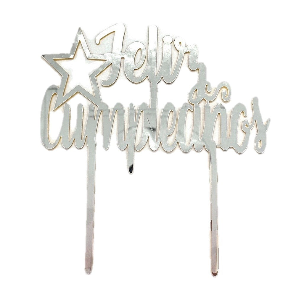 Decoración Topper Torta Feliz Cumpleaños Estrella