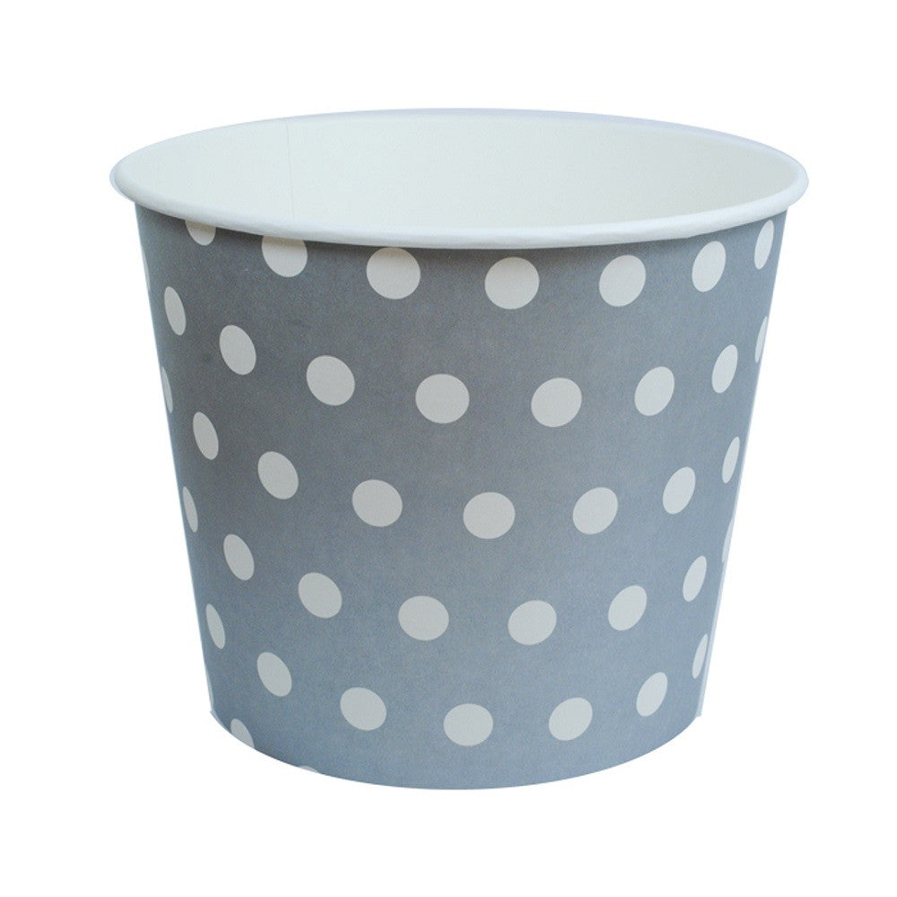 Balde Pote Compartir Lunares Grande Dorado Plateado
