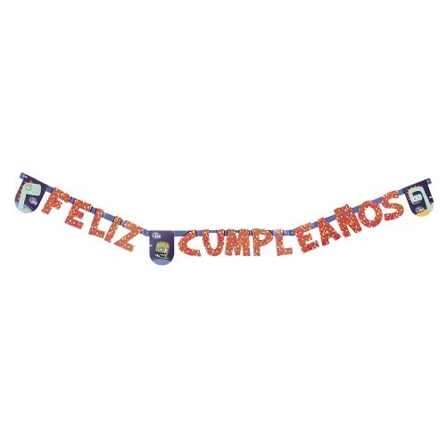 Guirnalda Feliz Cumpleaños Dinosaurio Azul