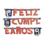 Guirnalda Feliz Cumpleaños Dinosaurio Azul