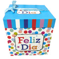 Caja Regalo Feliz Día Lunares 30 x 30 cm