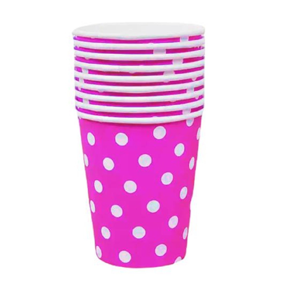 Vaso Polipapel Lunares Colores x 10