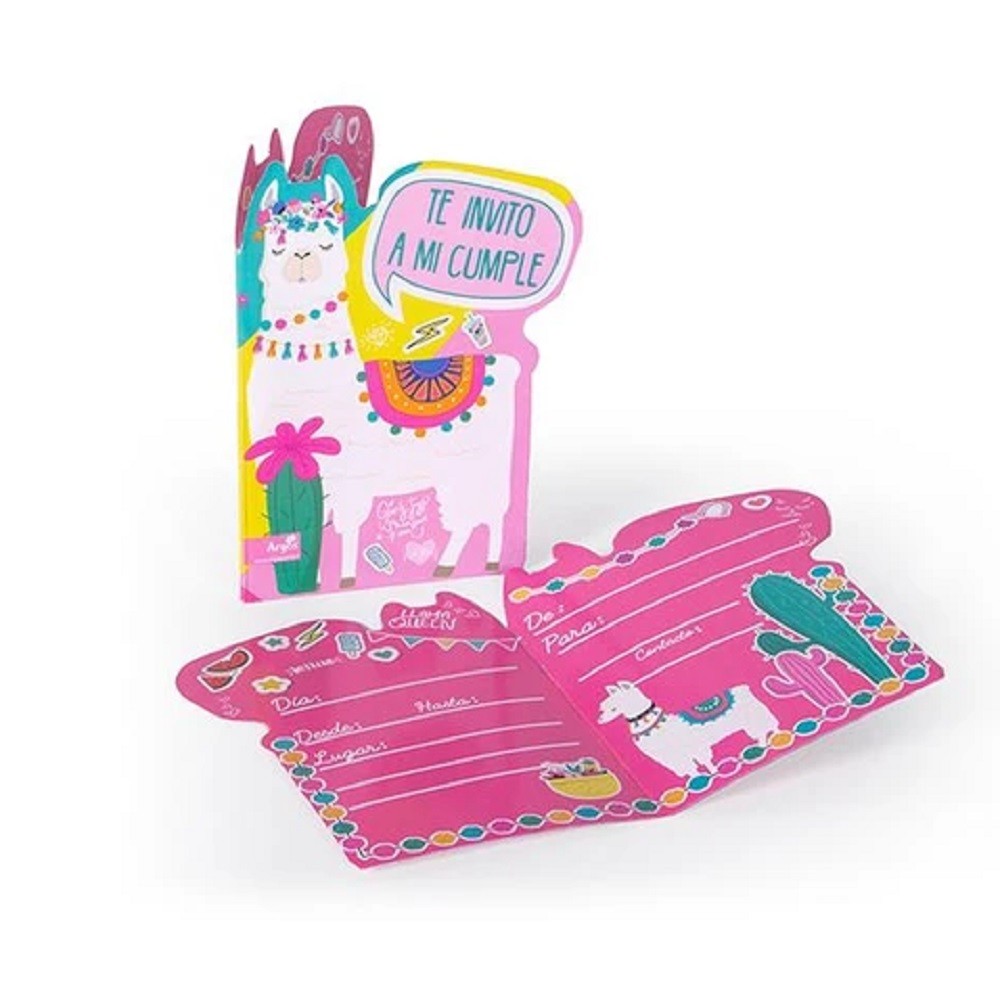 Invitaciones Llama x 6