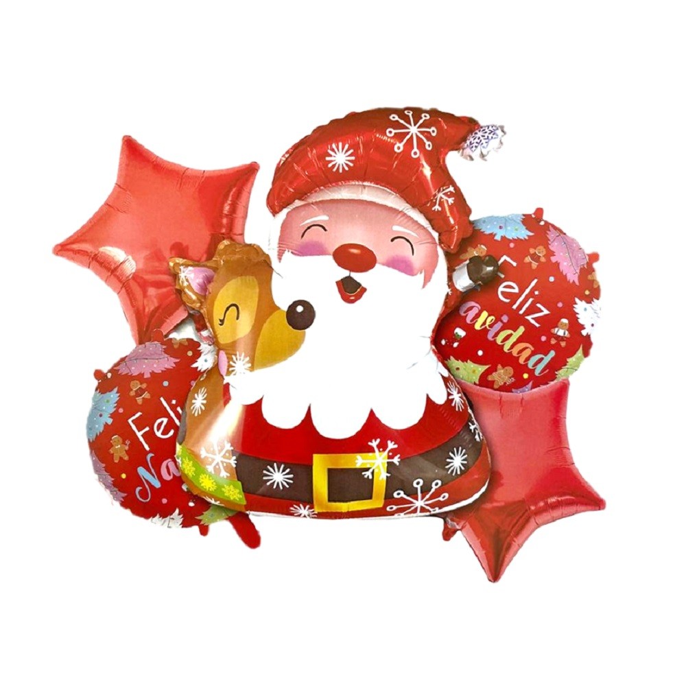 Set Globos Viejo Pascuero Sonriente x 5