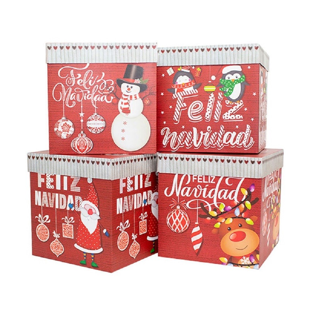 Caja de Regalo Feliz Navidad 22 cm